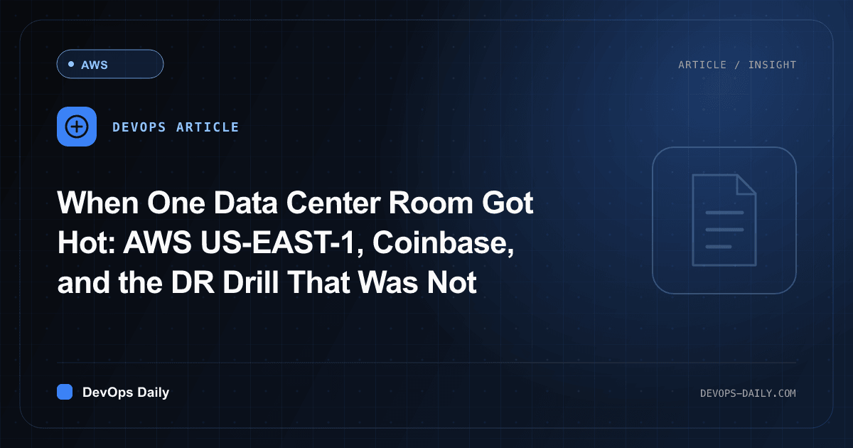 When One Data Center Room Got Hot: AWS US-EAST-1, Coinbase, and the DR Drill That Was Not