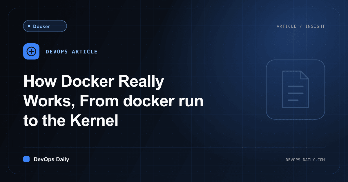 How Docker Really Works, From docker run to the Kernel