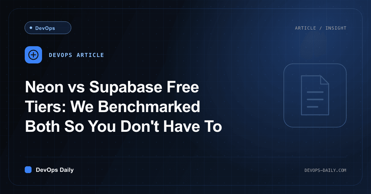 Neon vs Supabase Free Tiers: We Benchmarked Both So You Don't Have To